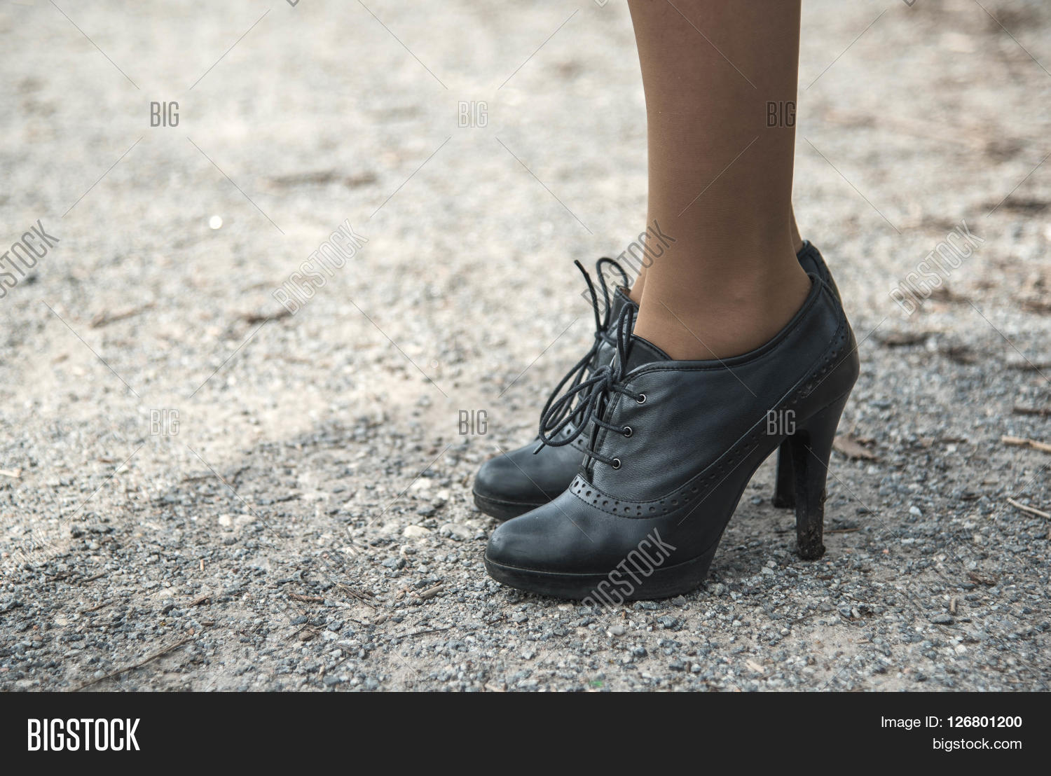 Sexy Legs Black High Heels Walking In City Street Sexy Legs Black High Heels Walking In City Street