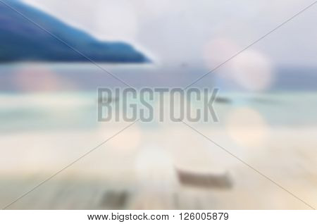 sweet dreamy photo with Bokeh light beautiful tropical beach at Koh Lipe islannd Thailand de-focused