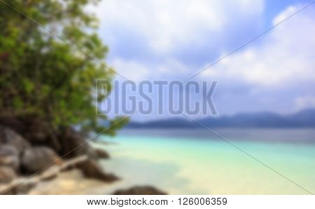 de-focused beautiful tropical beach at Koh Lipe islannd Thailand