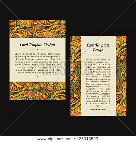 Set of two universal card template designs perfect for brochure covers leaflets flyers cards and invitations. Green eco. Spring or summer event announcement flyer card.