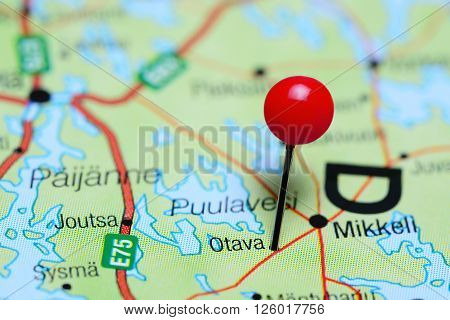 Otava pinned on a map of Finland