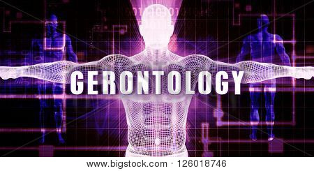 Gerontology as a Digital Technology Medical Concept Art