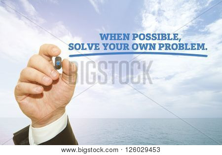 Businessman hand writing 