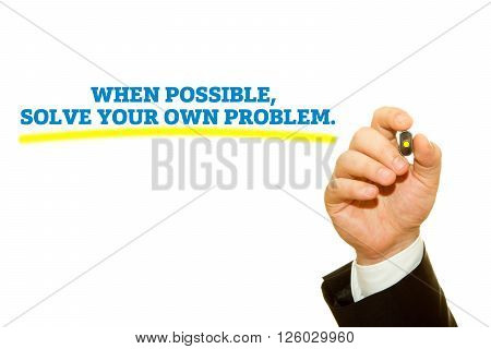 Businessman hand writing 