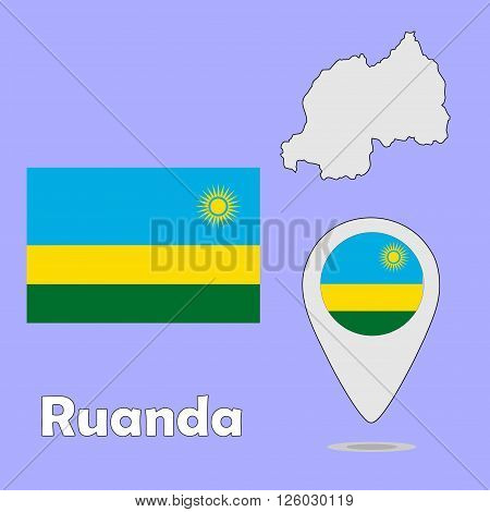 A pointer map and flag of Ruanda