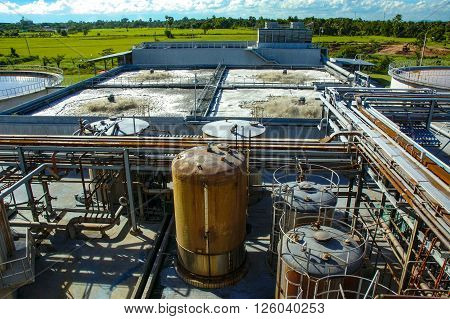 Waste water treatment, purification plant for factory