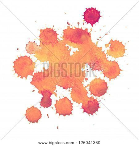 Abstract watercolor paint aquarelle hand drawn colorful splatter stain.