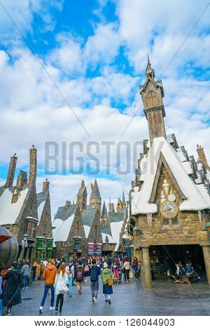 OSAKA, JAPAN - December 1, 2015: Universal Studios Japan (USJ). According to 2014 Theme Index Global Attraction Attendance Report, USJ is ranked fifth among the top 25 amusement parks worldwide.