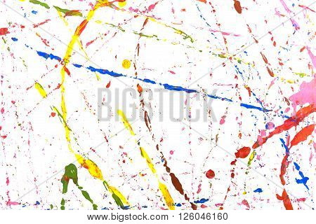 Colored paint splash isolated on white background