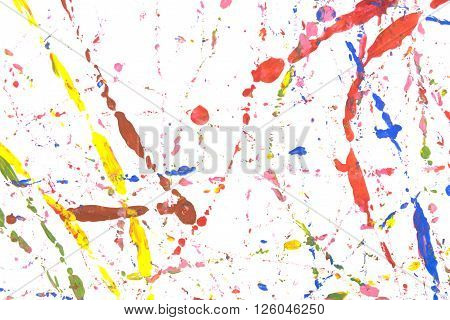 Colored paint splash isolated on white background