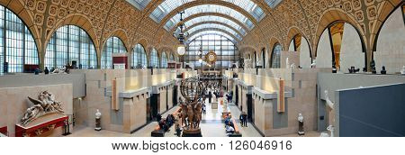 PARIS, FRANCE - MAY 13: D'Orsay interior view on May 13, 2015 in Paris. It host the world's largest collection of impressionist and post-impressionist masterpieces.