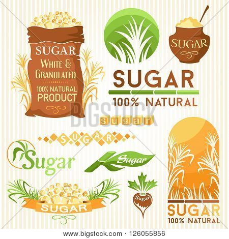 Sugar decorative elemnts. Labels icons and symbols.