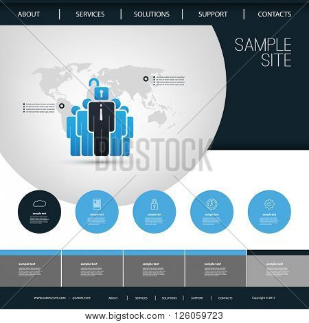 One Page Website Template with Business Theme Header Design