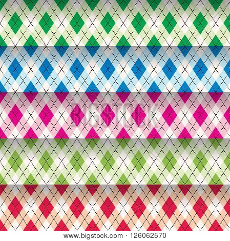 Seamless Scottish design petterns different colors. eps10
