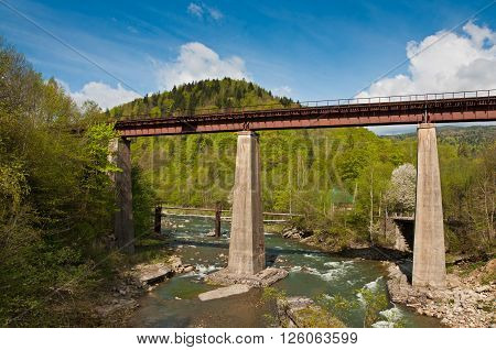 Railroad Bridge Across The River