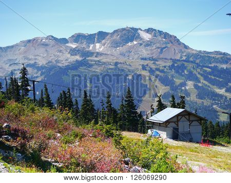Panoramic View from Blackcomb Mountain looking across to Whistler Mountain