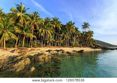 Rocky Taling Ngam Beach At Evening