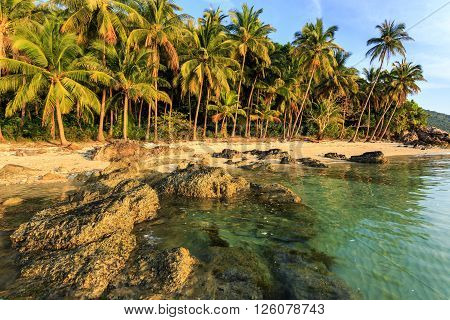 Rocky Taling Ngam Beach At Evening