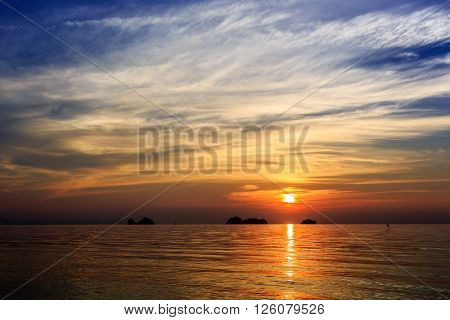 Dramatic Sunset at Taling Ngam beach in Samui Thailand