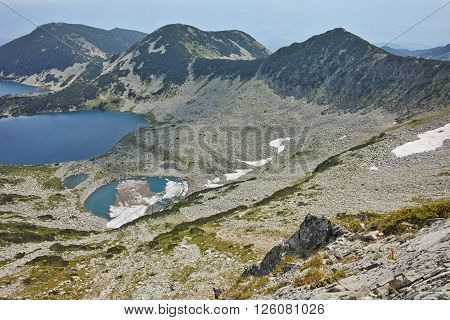 Kremenski lakes, view form Dzhano peak, Pirin Mountain, Bulgaria