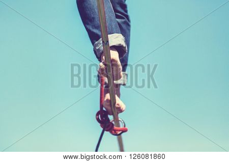 Slacklining is a practice in balance 