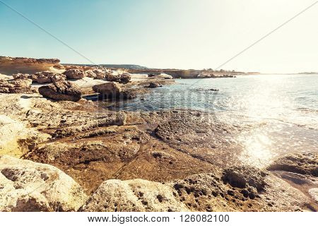 Beautiful sea shore in Cyprus