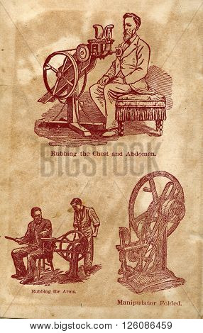 Machine for rubbing the chest and abdomen Special machines from the beginning of the century