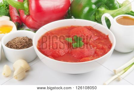 Healthy food. Ingredients for cooking healthy vegetarian food on a white background