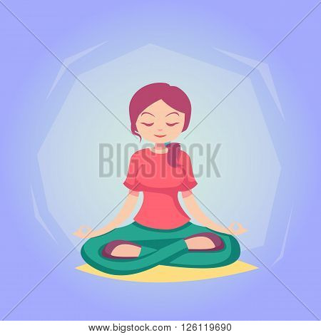 woman Yoga pose skill vector illustration esp10