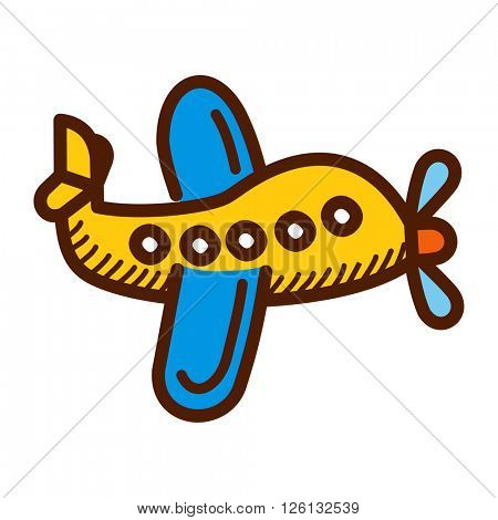 airplane cartoon vector  isolated on white background