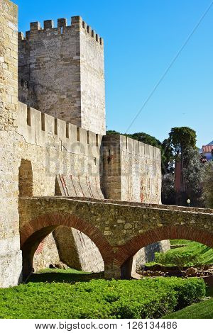 Castelo de Sao Jorge in Lisbon Portugal
