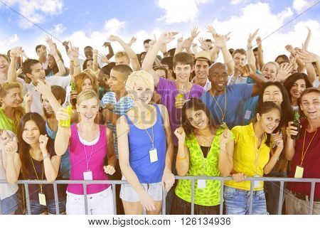 Diverse People Friendship Togetherness Happiness Concert Concept