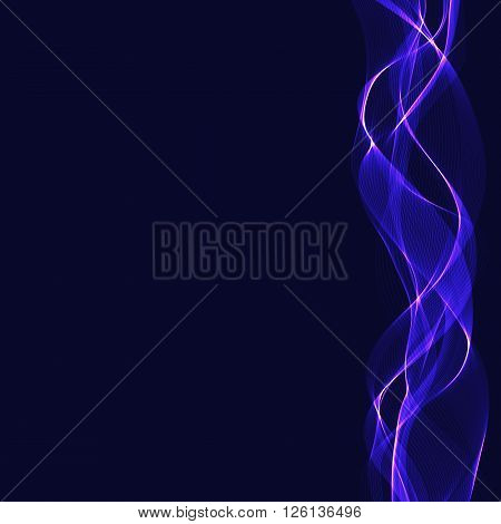 Vector background with glowing ribbons, vector illustration