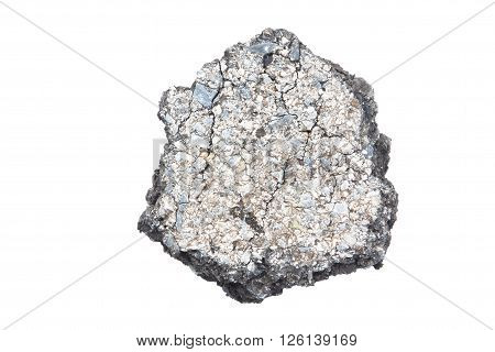 Part Of Asphalt Cracks On The Road Isolate On White Background.