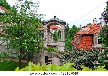 Prague. Spring. Blossom. the Castle Gardens, terraced gardens.