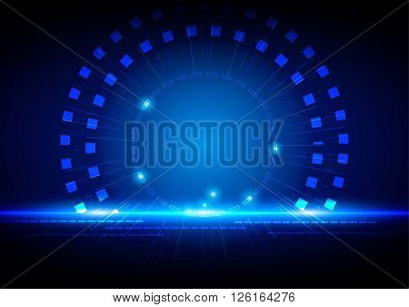 abstract technology blue light concept. illustration vector design.