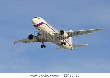 ST. PETERSBURG, RUSSIA - FEBRUARY 17, 2016: Airbus A320-214 (VP-BWI) airline 