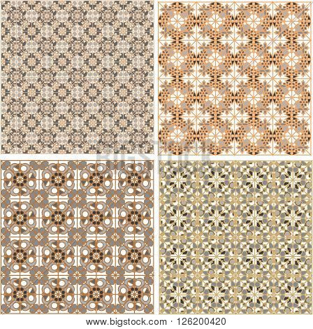 Seamless patterns set in islamic style texture pattern set