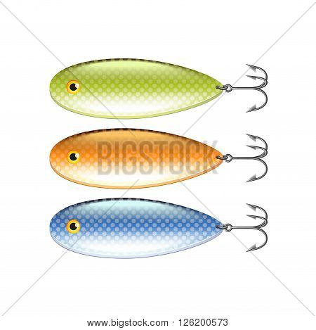 Spoon-bait isolated on white photo-realistic vector illustration