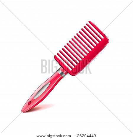 Hair comb isolated on white photo-realistic vector illustration