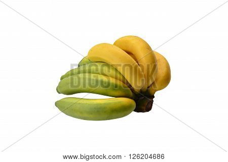 ripe bananas isolated on white background .