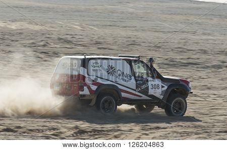 Off-road Truck Competing In A Desert Rally