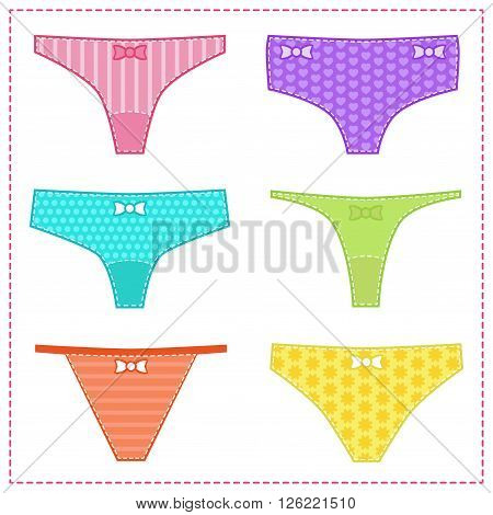 Women underwear underpants in cute baby colors.