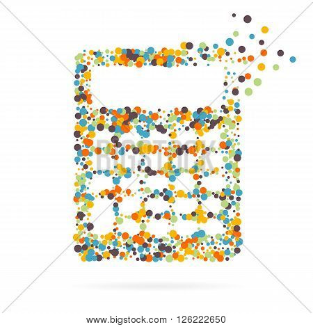 Abstract creative concept vector icon of calculator for Web and Mobile app isolated on background. Art illustration template design, Business infographic and social media, digital flat silhoette