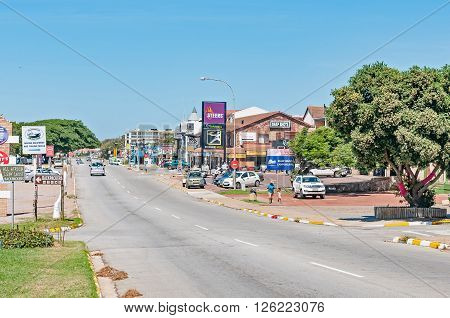 JEFFREYS BAY SOUTH AFRICA - FEBRUARY 28 2016: A street scene in Jeffreys Bay in the Eastern Cape Province of South Africa