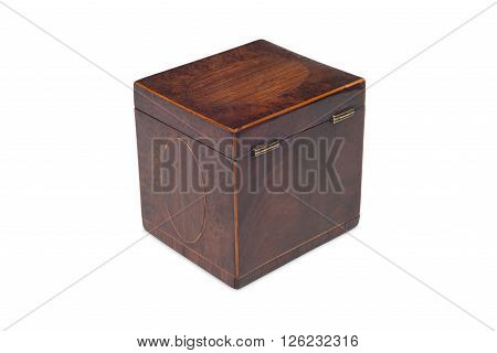 Rear Of A Small Antique Wooden Tea Caddy