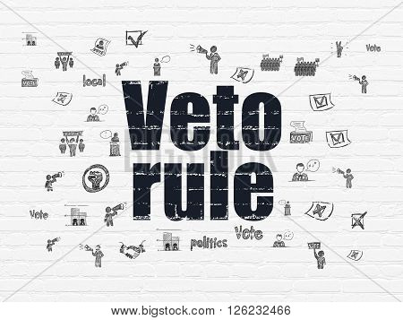 Politics concept: Veto Rule on wall background
