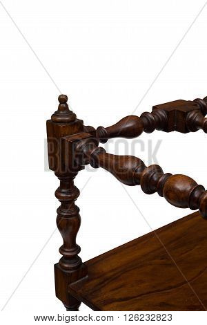 Top Corner Of A Vintage Wooden Square Whatnot