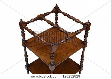 Top Of A Vintage Wooden Square Whatnot