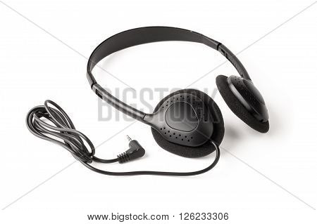 Black Headphones On A White Background